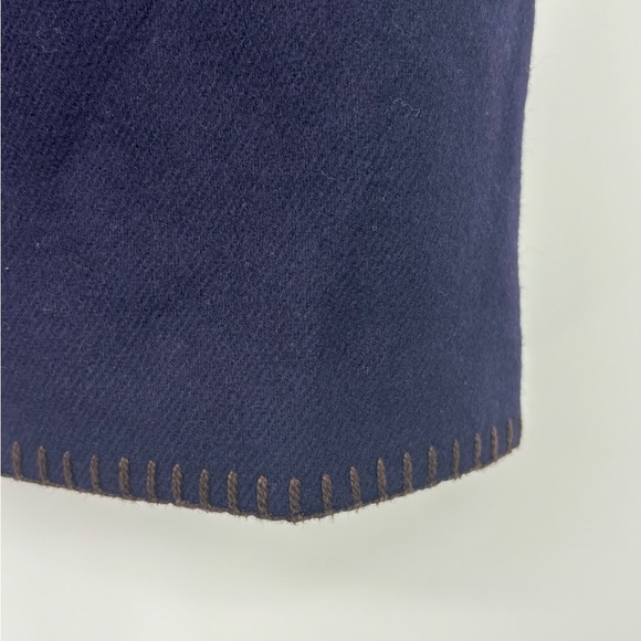 NWOT Brooks Brothers 100% Wool Wrap Skirt Navy Blue 12 - Picture 3 of 5